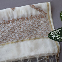 Load image into Gallery viewer, Chanderi Dupatta Hand Embroidery/ Chikankari with Mukaish work
