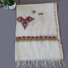 Load image into Gallery viewer, Chanderi Dupatta Hand Embroidery/ Chikankari with Jaali work