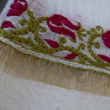 Load image into Gallery viewer, Chanderi Dupatta Hand Embroidery/ Chikankari with Jaali work