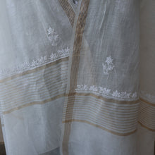 Load image into Gallery viewer, VAANI Chanderi Silk Hand Embroidered/Chikankari Unstitched Kurta Set; Made to Order/ Customizable