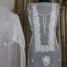 Load image into Gallery viewer, JIVIKA Hand Embroidered/Chikankari Semi-stitched Kurta Set; Made to Order/ Customizable