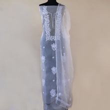 Load image into Gallery viewer, JIVIKA Hand Embroidered/Chikankari Semi-stitched Kurta Set; Made to Order/ Customizable