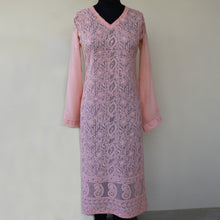 Load image into Gallery viewer, NIHARIKA Viscose Georgette Hand Embroidered/Chikankari Unstitched Kurta Set; Made to Order/ Customizable
