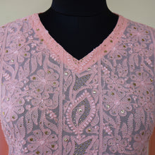 Load image into Gallery viewer, NIHARIKA Viscose Georgette Hand Embroidered/Chikankari Unstitched Kurta Set; Made to Order/ Customizable