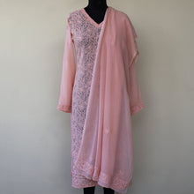 Load image into Gallery viewer, NIHARIKA Viscose Georgette Hand Embroidered/Chikankari Unstitched Kurta Set; Made to Order/ Customizable