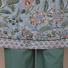 Load image into Gallery viewer, KAAYA Cotton, Jaipuri Block Print with Hand Embroidered Kurta Dress and Pant