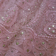 Load image into Gallery viewer, NIHARIKA Viscose Georgette Hand Embroidered/Chikankari Unstitched Kurta Set; Made to Order/ Customizable