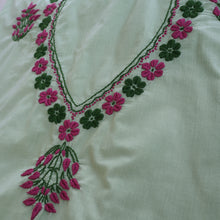 Load image into Gallery viewer, DAMINI Pure Cotton Hand Embroidered/Chikankari Unstitched Kurta Set; Made to Order/ Customizable