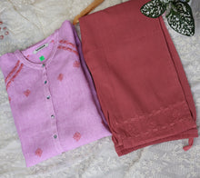 Load image into Gallery viewer, ALISHA Pure Linen Hand Embroidered Kurta with embroidered pant