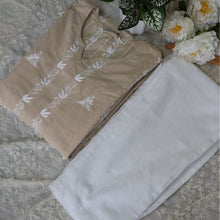Load image into Gallery viewer, EMMA Pure Cotton Hand Embroidered Tunic Dress Kurta with embroidered pant