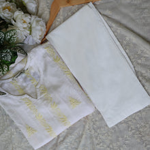 Load image into Gallery viewer, EMMA Pure Cotton Hand Embroidered Tunic Dress Kurta with embroidered pant