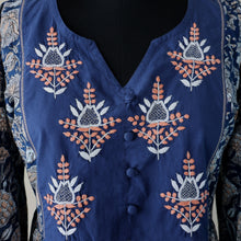 Load image into Gallery viewer, Megha Printed Pure Cotton Printed and Hand Embroidered Tunic/ Kurti