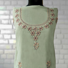 Load image into Gallery viewer, INAYA Pure Cotton Hand Embroidered/Chikankari Unstitched Kurta Set; Made to Order/ Customizable