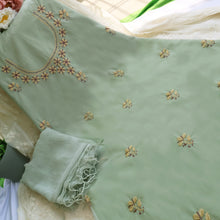 Load image into Gallery viewer, INAYA Pure Cotton Hand Embroidered/Chikankari Unstitched Kurta Set; Made to Order/ Customizable