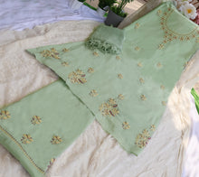 Load image into Gallery viewer, INAYA Pure Cotton Hand Embroidered/Chikankari Unstitched Kurta Set; Made to Order/ Customizable