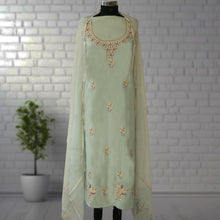 Load image into Gallery viewer, INAYA Pure Cotton Hand Embroidered/Chikankari Unstitched Kurta Set; Made to Order/ Customizable