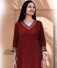 Load image into Gallery viewer, Indu Zari Hand Embroidered Festive Kurta Suit Set ( Made To Order )