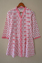 Load image into Gallery viewer, Juno Pure Cotton Block Print Style Front Pleated Tunic