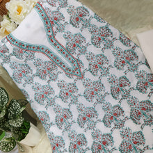 Load image into Gallery viewer, KIARA Poly Cotton Hand Embroidered/Chikankari Unstitched Short Kurta; Made to Order/ Customizable