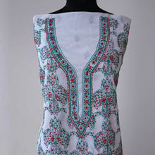 Load image into Gallery viewer, KIARA Poly Cotton Hand Embroidered/Chikankari Unstitched Short Kurta; Made to Order/ Customizable