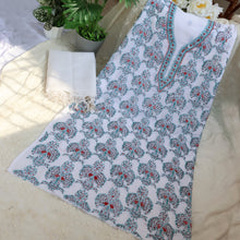 Load image into Gallery viewer, KIARA Poly Cotton Hand Embroidered/Chikankari Unstitched Short Kurta; Made to Order/ Customizable
