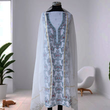 Load image into Gallery viewer, KIARA Poly Cotton Hand Embroidered/Chikankari Unstitched Short Kurta; Made to Order/ Customizable