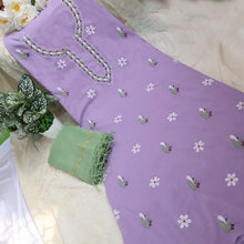 Load image into Gallery viewer, LIPIKA Pure Cotton Hand Embroidered/Chikankari Unstitched Kurta Set; Made to Order/ Customizable