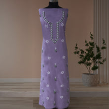 Load image into Gallery viewer, LIPIKA Pure Cotton Hand Embroidered/Chikankari Unstitched Kurta Set; Made to Order/ Customizable