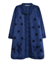 Load image into Gallery viewer, MAYA Stonewash Pure Cotton Embroidered Tunic Shirt, Top, Blouse