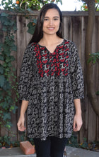 Load image into Gallery viewer, Megha Pure Cotton Printed and Hand Embroidered Tunic