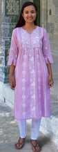 Load image into Gallery viewer, Nilsa Hand Embroidered Pure Soft Cotton Long Tunic Kurta Dress: Made to Order/Customizable