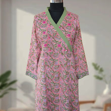 Load image into Gallery viewer, PARI Jaipuri Block Print with Hand Embroidered Kurta Dress and Pant
