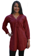 Load image into Gallery viewer, Uma Hand Embroidered Pure Cotton Shirt Tunic (Plus Sizes)