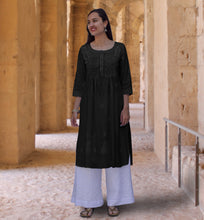Load image into Gallery viewer, SARA Pure Cotton Hand Embroidered Long Tunic Dress Kurta: Made to Order/Customizable