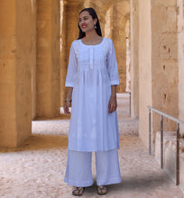 Load image into Gallery viewer, SARA Pure Cotton Hand Embroidered Long Tunic Dress Kurta: Made to Order/Customizable