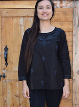 Load image into Gallery viewer, Eri Hand Embroidered Pure Cotton Short Tunic Top