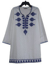 Load image into Gallery viewer, SRB Pure Cotton Self Design Embroidered Tunic, Top, Blouse