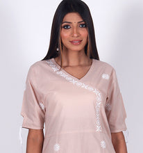 Load image into Gallery viewer, TINA 100% Cotton Hand Embroidered Chikankari Kurta with Key hole sleeves