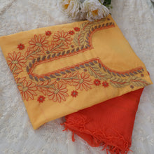 Load image into Gallery viewer, TARINI Pure Cotton Hand Embroidered/Chikankari Unstitched Kurta Set; Made to Order/ Customizable