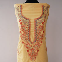 Load image into Gallery viewer, TARINI Pure Cotton Hand Embroidered/Chikankari Unstitched Kurta Set; Made to Order/ Customizable