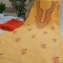 Load image into Gallery viewer, TARINI Pure Cotton Hand Embroidered/Chikankari Unstitched Kurta Set; Made to Order/ Customizable