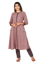 Load image into Gallery viewer, AASARAH Cotton Blended Long Kurta/tunic with hand embroidered Chikankari