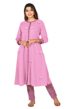 Load image into Gallery viewer, AASARAH Cotton Blended Long Kurta/tunic with hand embroidered Chikankari