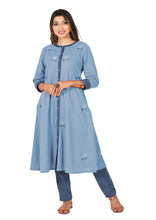 Load image into Gallery viewer, AASARAH Cotton Blended Long Kurta/tunic with hand embroidered Chikankari