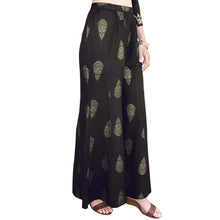 Load image into Gallery viewer, Pria Rayon Pure gold printed Paneled Palazzo Pants
