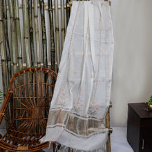 Load image into Gallery viewer, Chanderi Dupatta Hand Embroidery/ Chikankari with Mukaish work