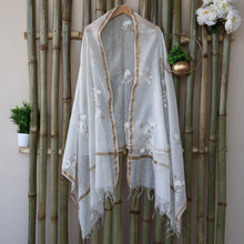 Load image into Gallery viewer, Chanderi Dupatta Hand Embroidery/ Chikankari with Zari work