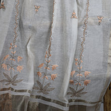 Load image into Gallery viewer, Chanderi Dupatta Hand Embroidery/ Chikankari with Mukaish work