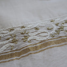 Load image into Gallery viewer, Chanderi Dupatta Hand Embroidery/ Chikankari with Golden Zari work