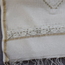 Load image into Gallery viewer, Chanderi Dupatta Hand Embroidery/ Chikankari with Golden Zari work